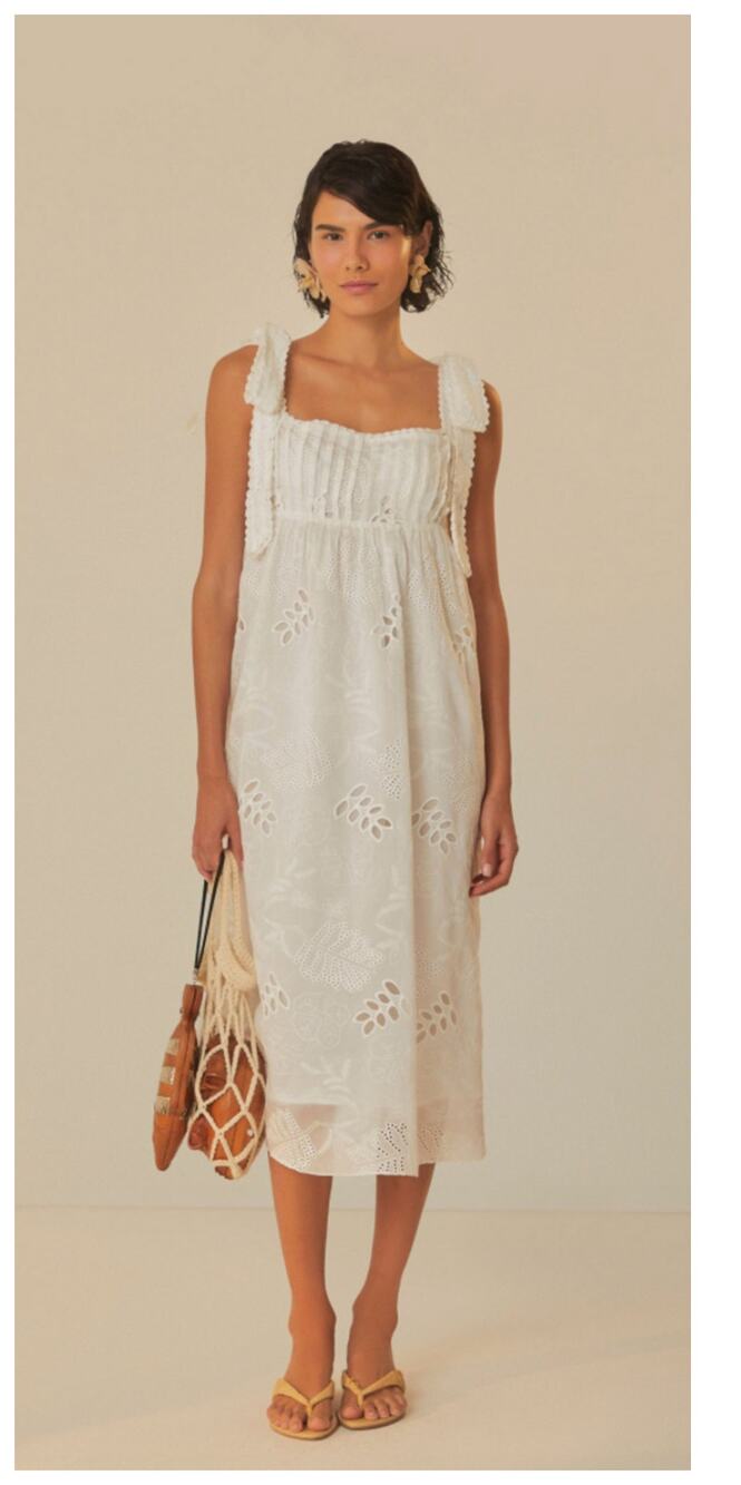 NEW Farm Rio Eyelet Embroidered Midi Dress Size XS